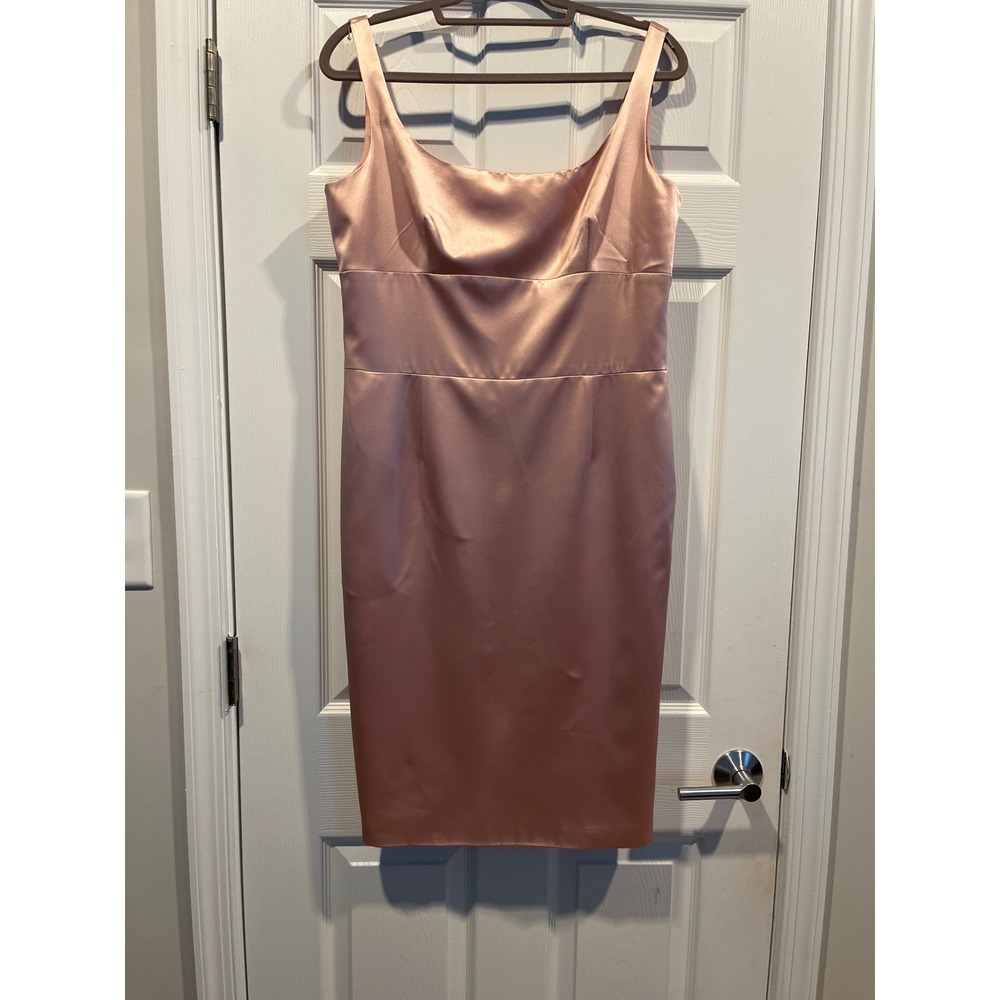 Talbots Pure Silk Sleeveless Sheath Dress Pink Blush Formal Cocktail Size 12